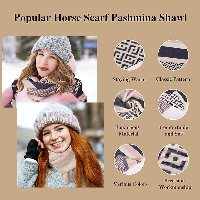 EXTREE Scarfs for Women Pashmina Silky Shawl Wrap for Evening Dressing Blanket Open Front Poncho Cape