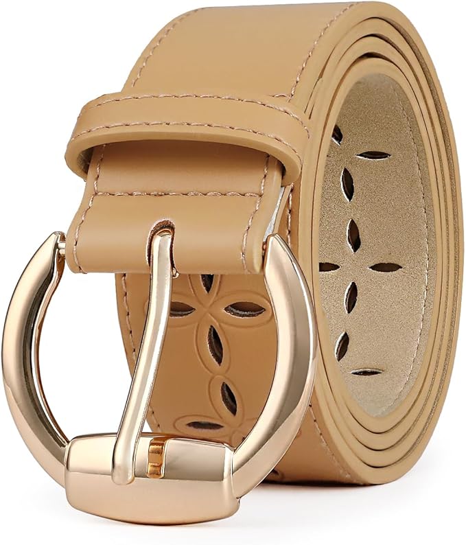 Wide Belts for Women Leather Wide Belts Fashion Thick Black Belt With Gold Buckle Belt for Dresses