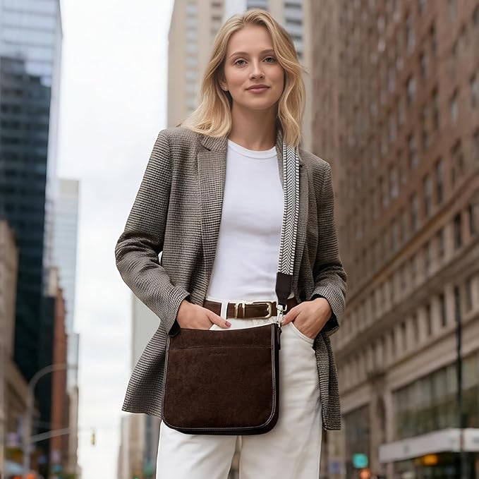 BOSTANTEN Crossbody Bags for Women Trendy Vegan Leather Hobo Purses Shoulder Handbags With Wide Shoulder Strap