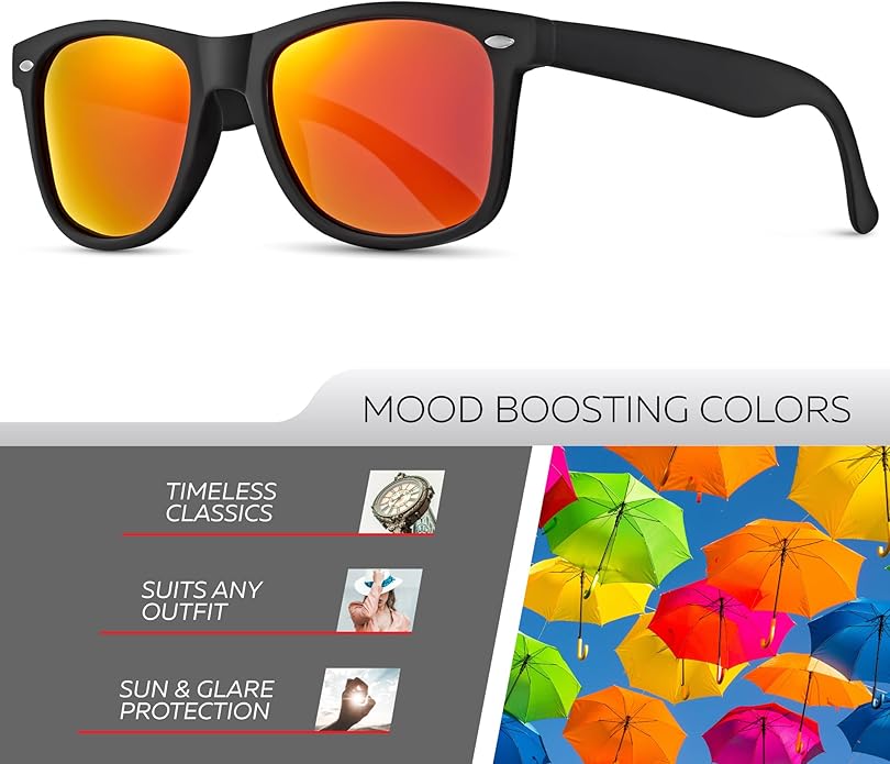 Retro Rewind Polarized Sunglasses for Men and Women - UV Protection Classic Sun Glasses
