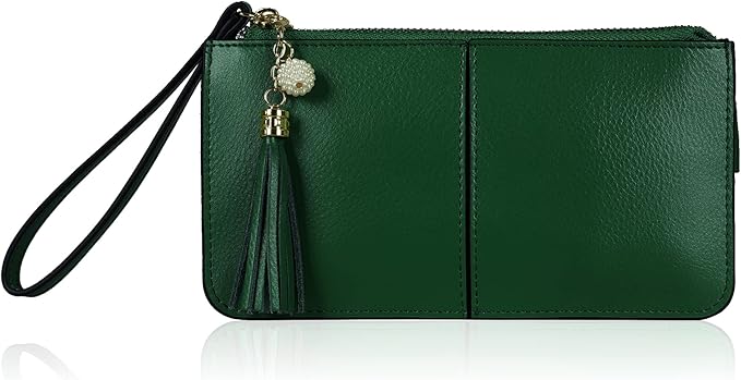 befen Genuine Leather Wristlet Clutch for Women Ultra-Slim Ladies Credit Card Holder Wallet Purses with RFID Protection