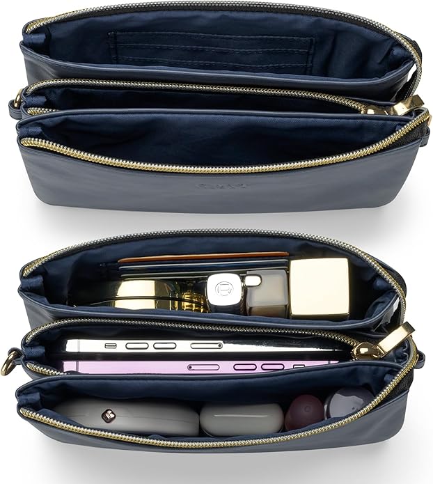 Wristlet Purses for Women, Vegan Leather Crossbody Evening Zip Clutch Bag with Strap | Vegan Leather, Evening, Zip, with Strap