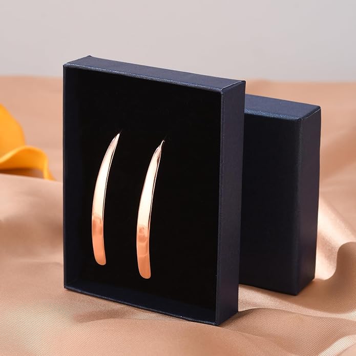 14K Gold Hoop Earrings for Women, Hypoallergenic Spiral Threader Gold Plated Dangle Earrings Fashion Jewelry，Gift for Women