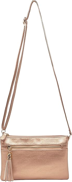 Solene Women's Lightweight Multi Compartment Wristlet Clutch Wallet Crossbody Bag