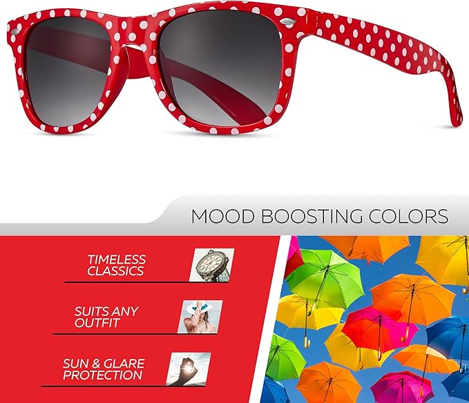 Retro Rewind Polka Dot Vintage Fashion Sunglasses for Women UV400