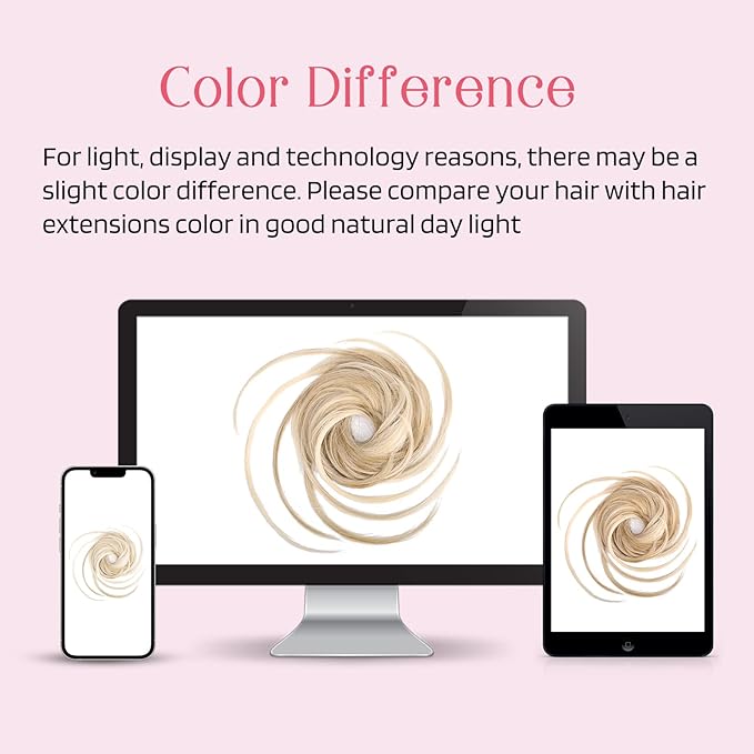 HOOJIH Messy Bun Hair Piece, Super Long Tousled Updo Hair Bun Extensions Wavy Hair Wrap Ponytail Hairpieces Scrunchies with Elastic Hair Band for Women HB007 Grace - Blonde Mixed