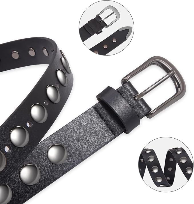 VATAN Women Leather Belt for Jeans Dresses Pants Fashion Ladies Casual Waist Belt with Gold Buckle
