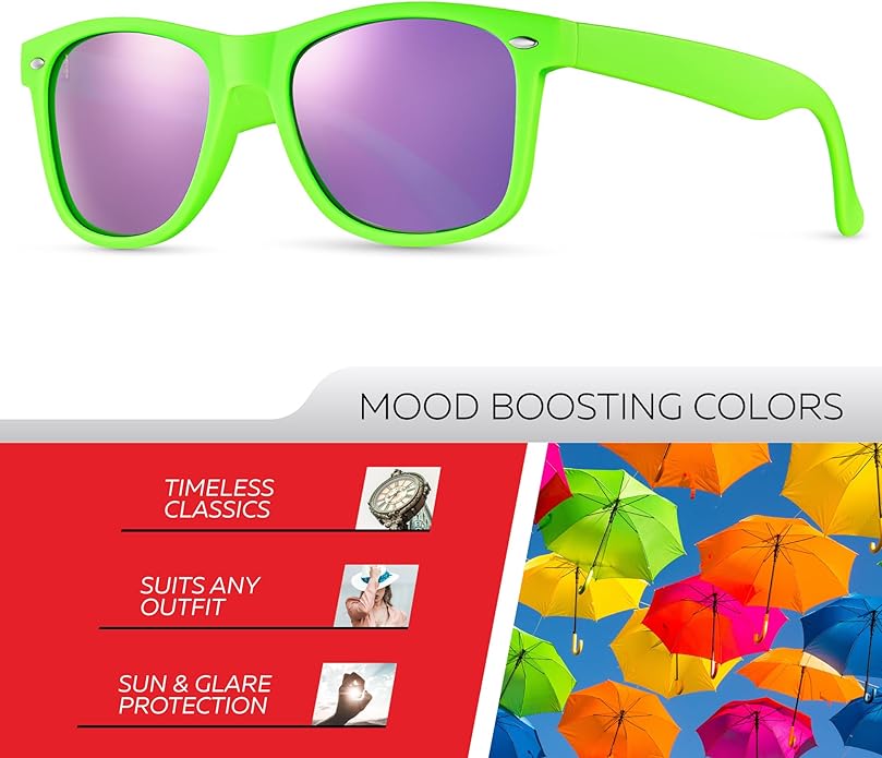Retro Rewind Polarized Sunglasses for Men and Women - UV Protection Classic Sun Glasses