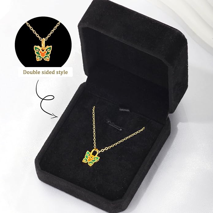Dainty 18K Gold Plated Butterfly Necklaces Cute Gold Necklace for Women Simple Choker Jewelry for Women Trendy Jewelry Gifts