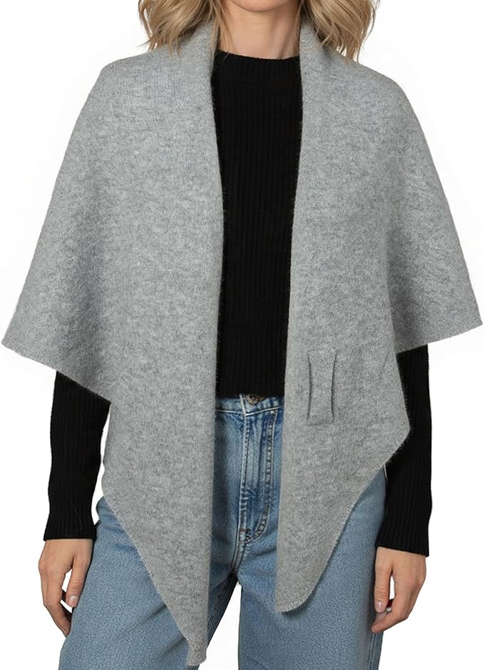 RIIQIICHY Shawl Wrap Women Pashmina Triangle Cape Knit Sweater Scarf for Fall Winter Fashion Accessory