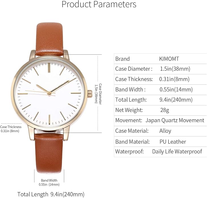 Women's Watches Leather Band Luxury Quartz Watches Waterproof Fashion Creative Wristwatch for Women Ladies