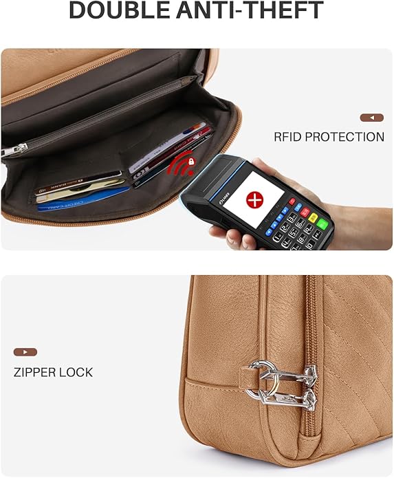 CHOLISS Crossbody Purse for Women, Anti Theft Vegan Leather Crossbody Wallet Bag Medium Travel Shoulder Handbags