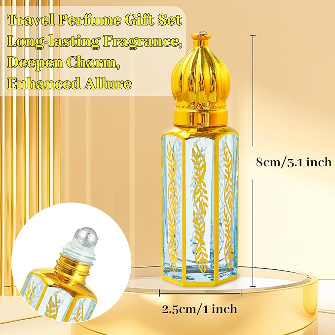 MR.A 3Pack Arabian Perfume for Women, Arabic Long Lasting Perfume Oil Rollerball, Luxury Arab Parfume Oil, Soft Parfume Arabe Roller On Sky Blue, Eau de Parfum Women