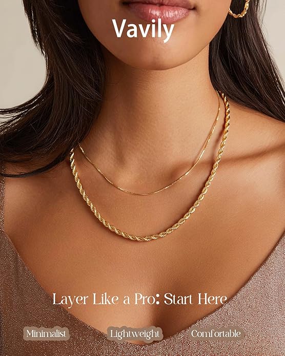 Link Gold Chain 14K Gold Plated Trendy Rope Paperclip Thick Chain Necklace Minimalist Layered Gold Chain Choker Necklaces for Women