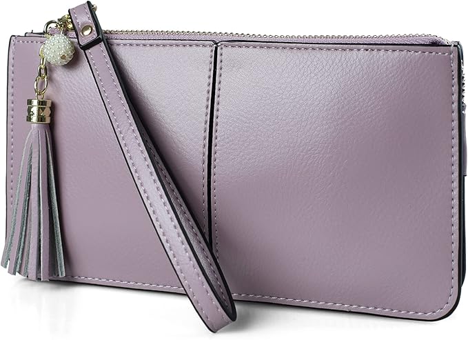 befen Genuine Leather Wristlet Clutch for Women Ultra-Slim Ladies Credit Card Holder Wallet Purses with RFID Protection