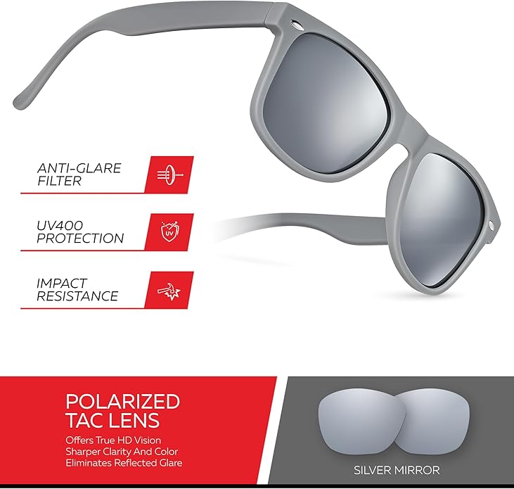 Retro Rewind Polarized Sunglasses for Men and Women - UV Protection Classic Sun Glasses