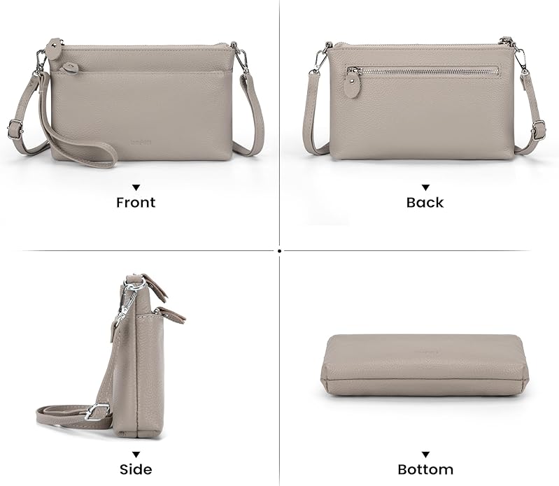 befen Genuine Leather Wristlet Clutch Wallet Purses with RFID Blocking, Small Crossbody Bags Shoulder Handbag for Women