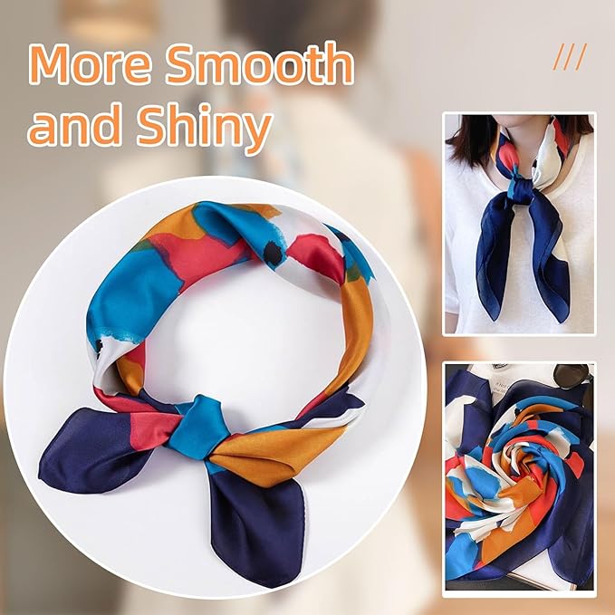 Dailyacc Hair Bandanas Scarf For Women Lightweight Fashion Neck Silk Satin Head Scarves For Sleeping Handbags Scarf