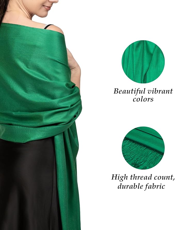 Achillea Soft Silky Pashmina Scarf for Women – Shawl Wrap for Evening Dresses, Bridesmaids, Weddings & Everyday Wear