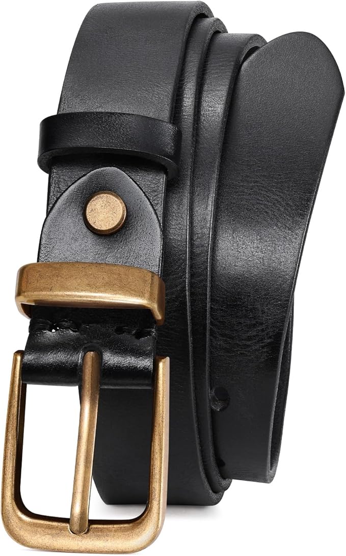 JASGOOD Women Belt Genuine leather Belt with Vintage Metal Buckle,Ladies Full Grain Leather Belt for Jeans Pants