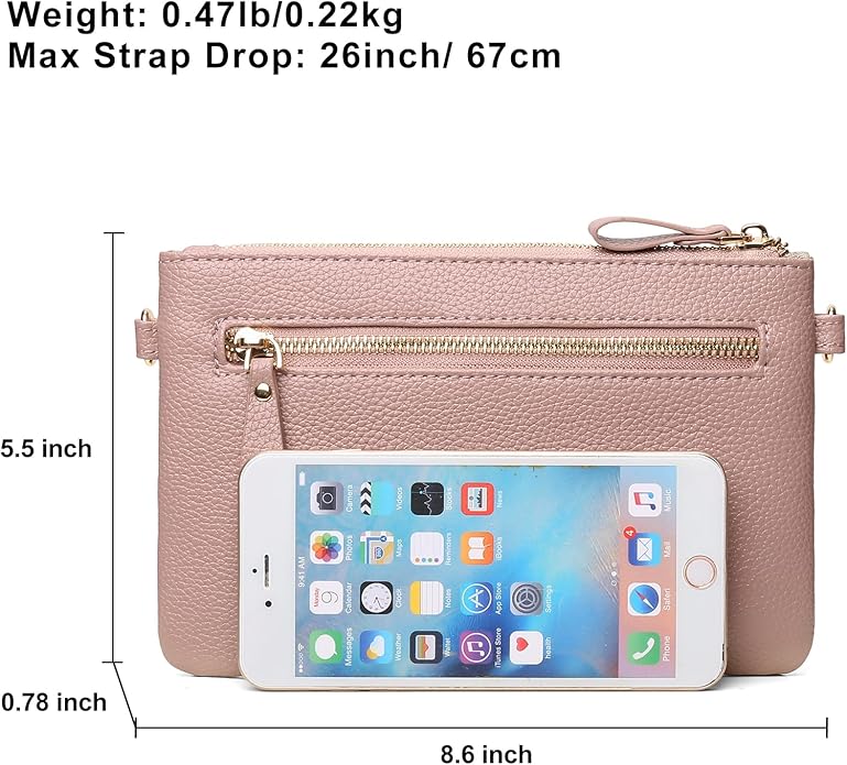 SENDEFN Leather Wristlet Clutch Small Women Crossbody Shoulder Bag Wallet Purses RIFD Card Slots
