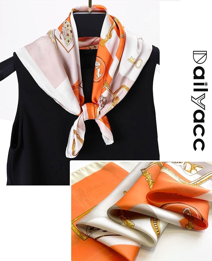 Dailyacc Hair Bandanas Scarf For Women Lightweight Fashion Neck Silk Satin Head Scarves For Sleeping Handbags Scarf