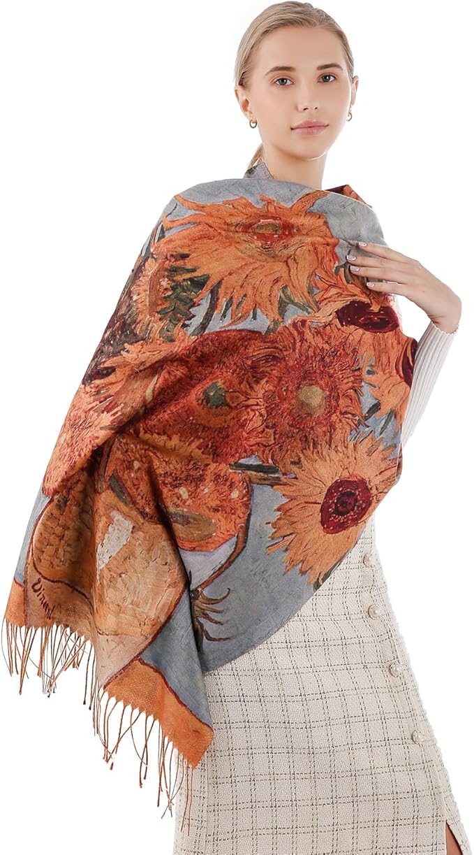 Scarf Shawl Wraps for Women Pashmina Soft Cashmere Scarf Printed Large Blanket Scarf Warm for Fall Winter