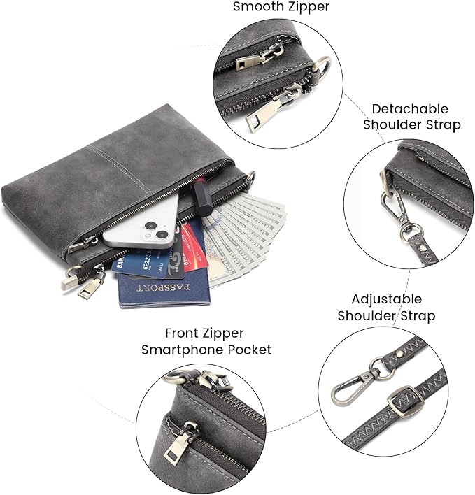 SENDEFN Leather Crossbody Bag for Women Small Clutch Purses Crossbody Shoulder Handbag Wallet Purses RIFD Card Slots