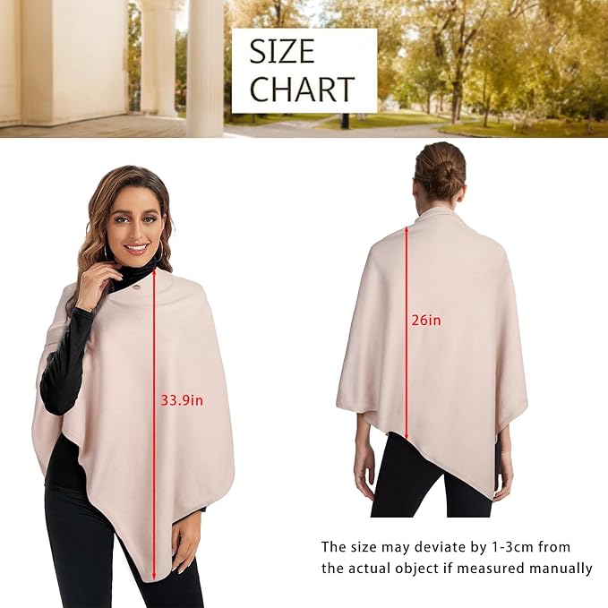 EXTREE Scarfs for Women Pashmina Silky Shawl Wrap for Evening Dressing Blanket Open Front Poncho Cape