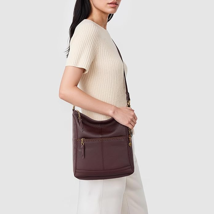 The Sak Lucia Crossbody Bag in Leather, Convertible Purse with Adjustable Strap