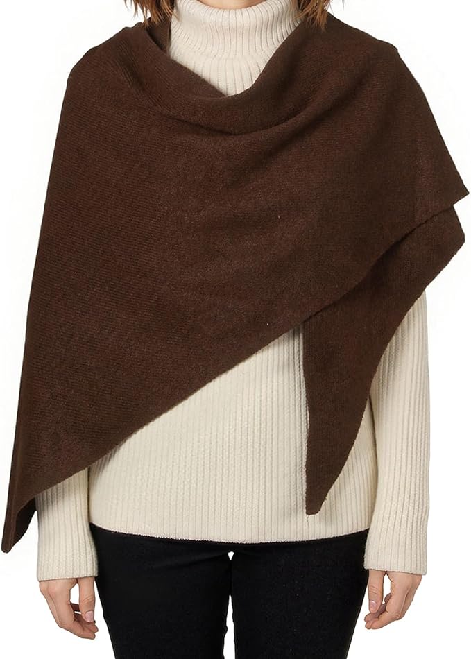 RIIQIICHY Shawl Wrap Women Pashmina Triangle Cape Knit Sweater Scarf for Fall Winter Fashion Accessory