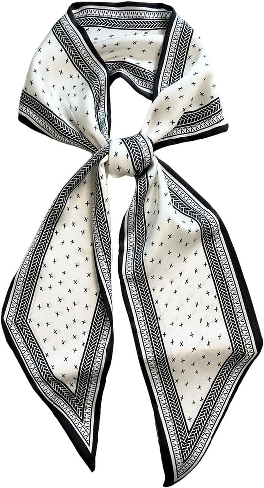 Silk Head Scarf for Hair Fashion Headwrap for Women Lightweight Neck Tie