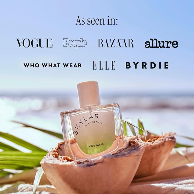 Skylar Lime Sands Eau de Parfum - Hypoallergenic & Clean Perfume for Women & Men, Vegan & Safe for Sensitive Skin - Woody Citrus Perfume with Notes of Lime, Sea Salt & Coconut Water - 50mL /1.7 Fl oz