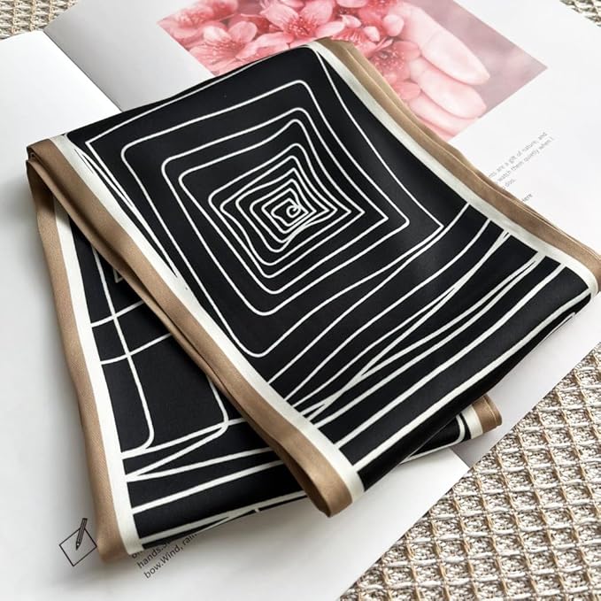 Silk Head Scarf for Hair Fashion Headwrap for Women Lightweight Neck Tie