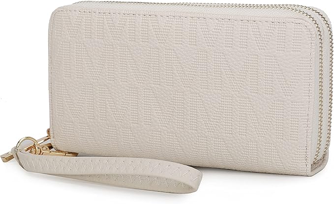 MKF Collection Wristlet Wallet for Women, Small Vegan Leather Credit Card Holder with Zipper Coin Pocket Wallet Purse Handbag By Mia K