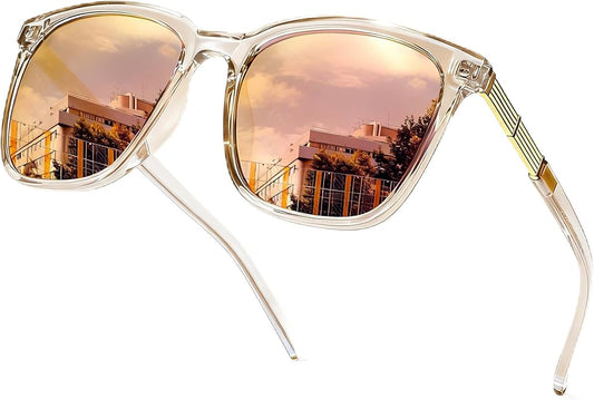 SIPHEW Oversized Square Sunglasses for Women|Lightweight Fashion Sunglasses 100% UV400 Protection|Trendy Mirrored Shade
