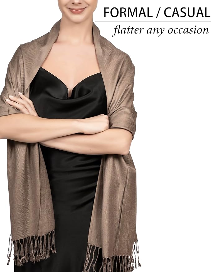Achillea Soft Silky Pashmina Scarf for Women – Shawl Wrap for Evening Dresses, Bridesmaids, Weddings & Everyday Wear