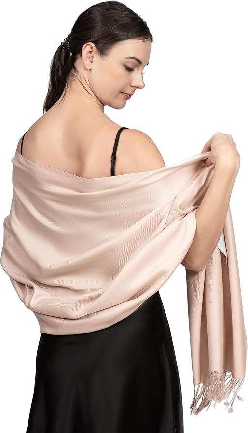 Achillea Soft Silky Pashmina Scarf for Women – Shawl Wrap for Evening Dresses, Bridesmaids, Weddings & Everyday Wear