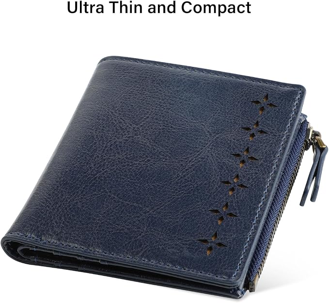 Lavemi Ultra Thin Small Compact Leather Womens Girls Wallets RFID Blocking Credit Card Holder for Women