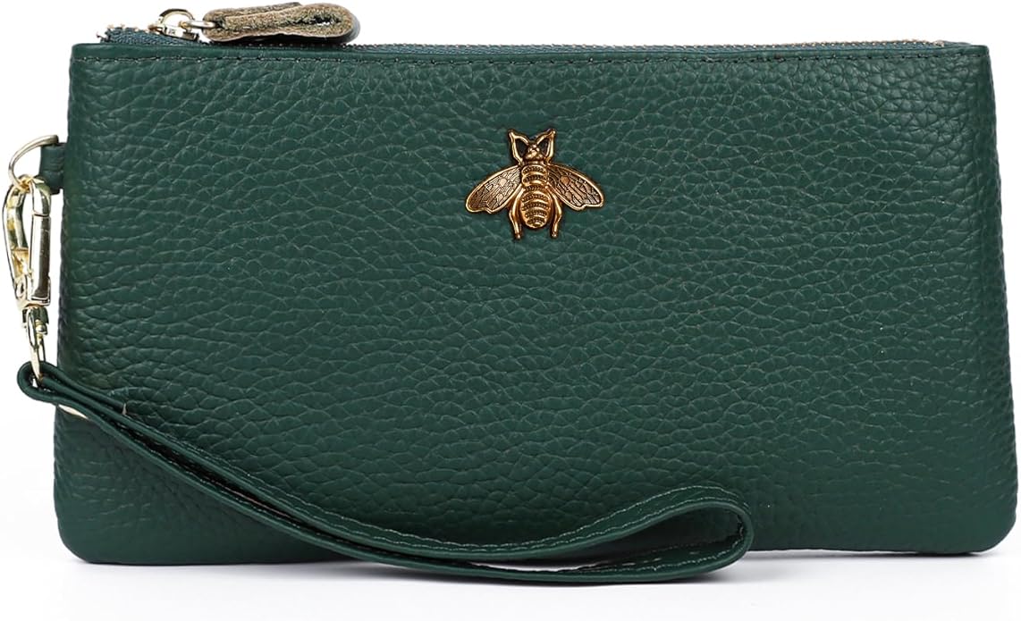 imeetu Women's Wristlet Clutch Purse Leather Cell Phone Wallet Handbag with Wrist Strap