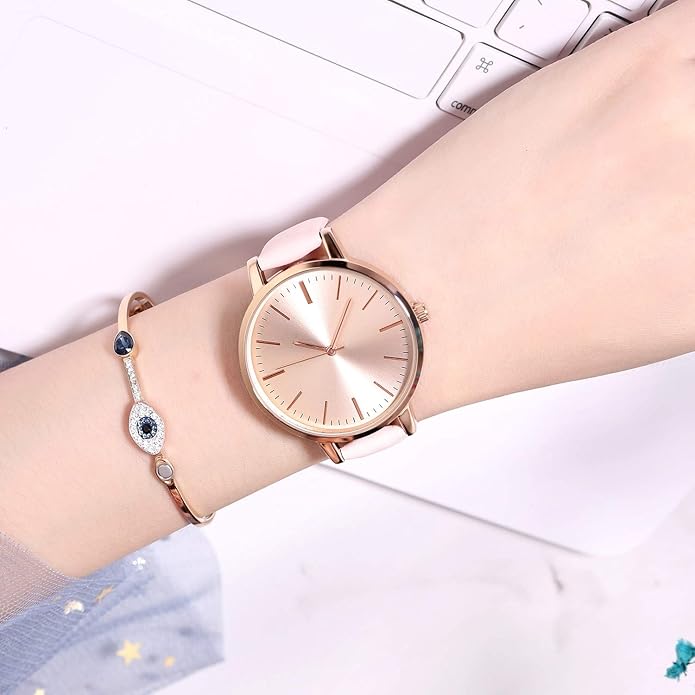 Women's Watches Leather Band Luxury Quartz Watches Waterproof Fashion Creative Wristwatch for Women Ladies