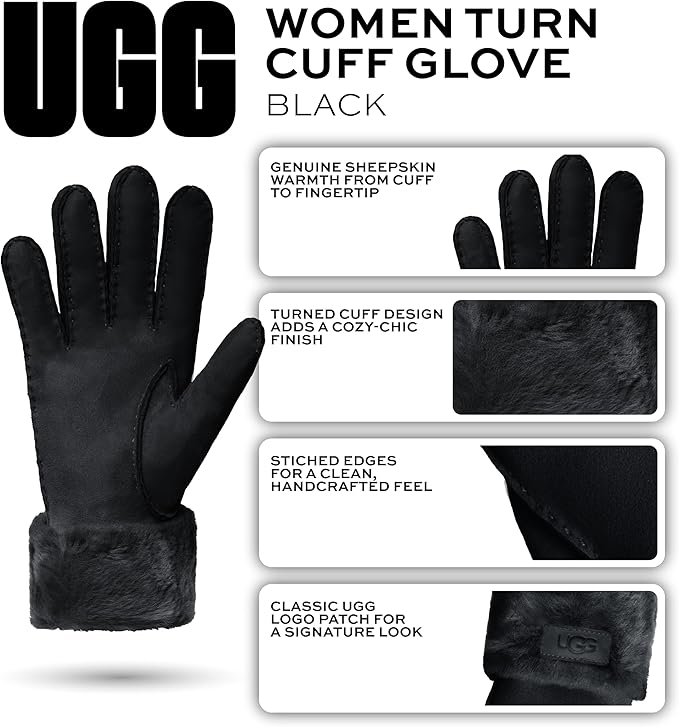 UGG womens Turn Cuff Water Resistant Sheepskin Gloves
