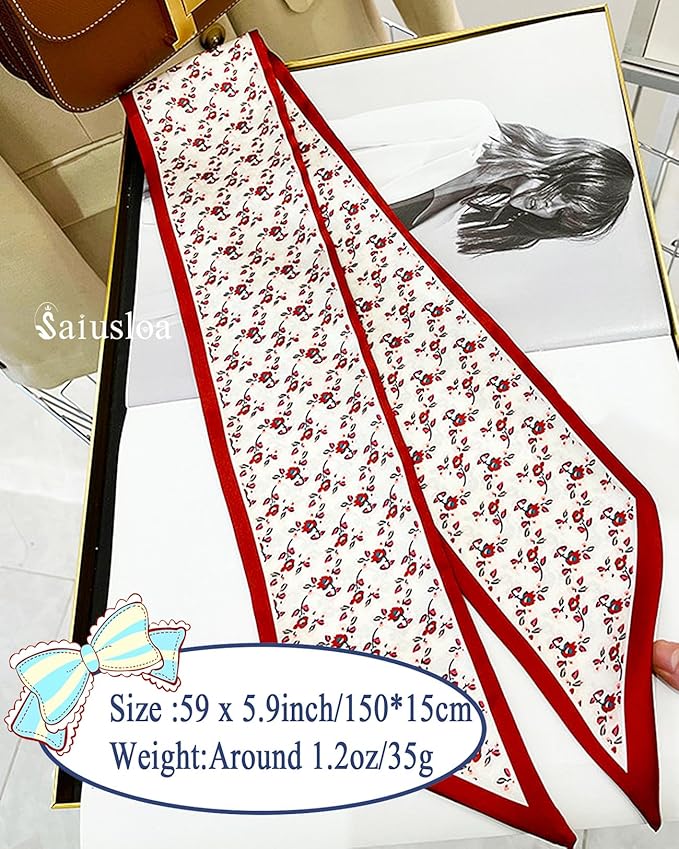 Purse Scarf For Handbags Head Scarves For Women's Hair Bags Scarfs Long Skinny Scarves Fashion Silky