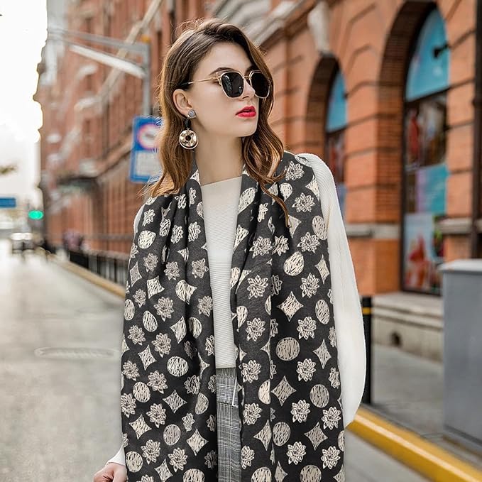 EXTREE Scarfs for Women Pashmina Silky Shawl Wrap for Evening Dressing Blanket Open Front Poncho Cape
