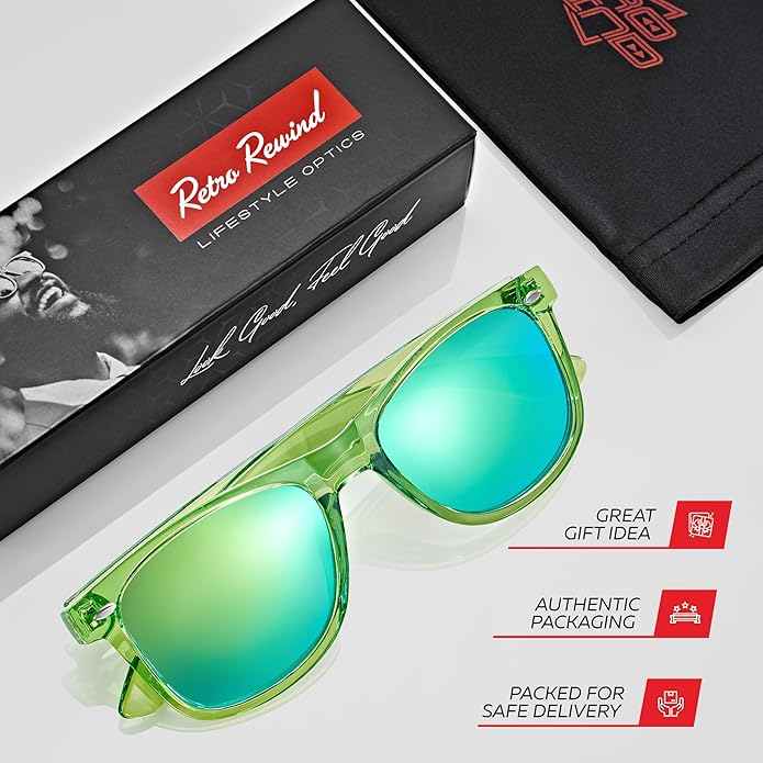 Retro Rewind Polarized Sunglasses for Men and Women - UV Protection Classic Sun Glasses