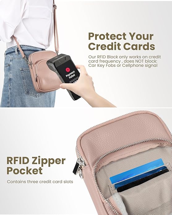 befen Small Genuine Leather Crossbody Bag for Women Trendy Crossbody Purses with RFID Blocking Card Slots