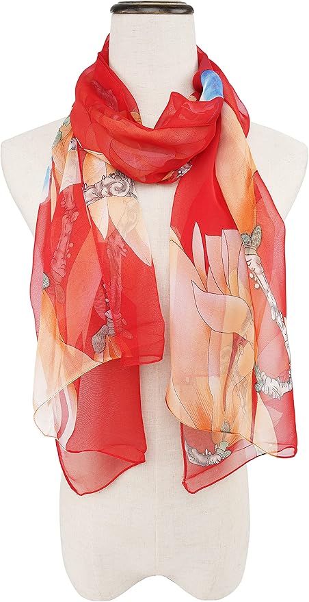 YOUR SMILE Ladies/Women's Lightweight Floral Print/Solid Color mixture Shawl Scarf For Spring Summer season