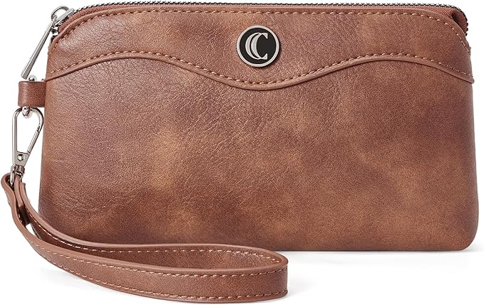 CLUCI Wristlet Wallets for Women Travel Phone Handbag Leather Clutch Purses with Card Slots