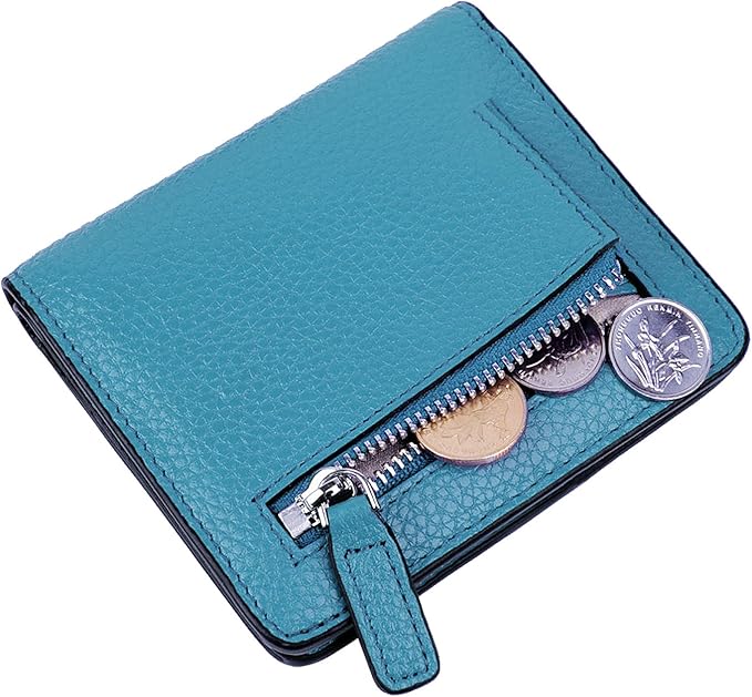 AINIMOER Small Leather Wallet for Women, Ladies Credit Card Holder RFID Blocking Women's Mini Bifold Pocket Purse