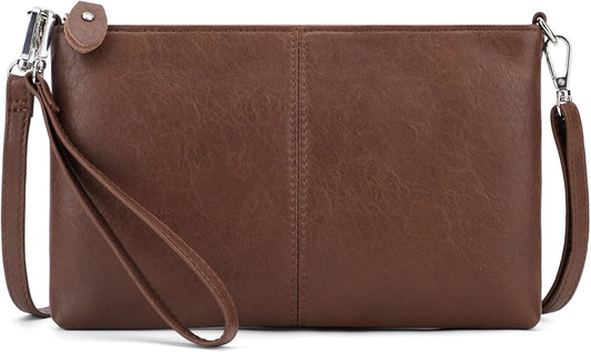 befen Genuine Leather Wristlet Clutch Wallet Purses Small Crossbody Bags for Women with RFID Blocking Card Slots